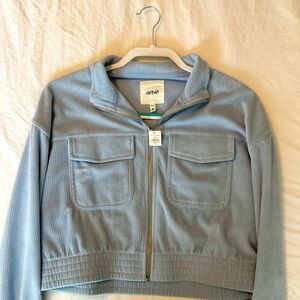 NWT Aerie Groove-on Rib Velour Full Zip Jacket Size M.